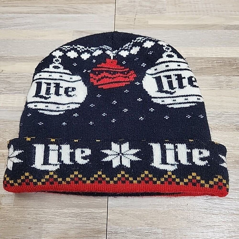 Miller Lite Winter Beanie Hat Miller Beer Blue Tobaggon Snowboarding Ski
